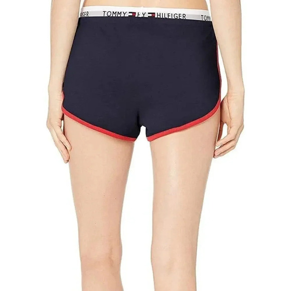 TOMMY HILFIGER DRAWSTRING LOGO WAISTBAND LOUNGE SHORTS SIZE SMALL DARK GREY - Picture 2 of 9